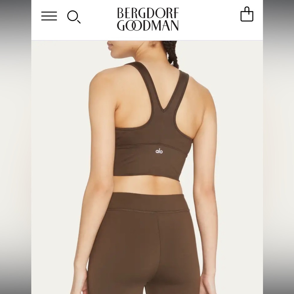 Alo yoga wild thing ruched sports bra. Espresso brown. Size small